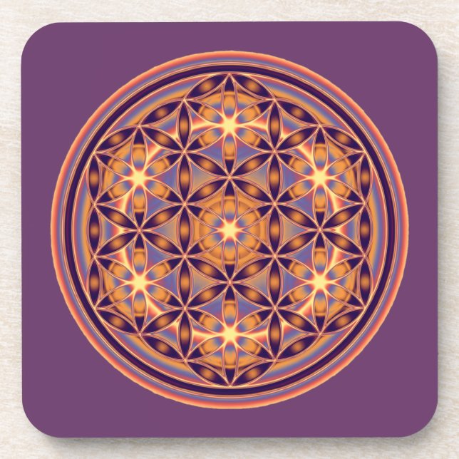 Porta-copo Flor De Vida - Estilo De Botão 02 (Frente)