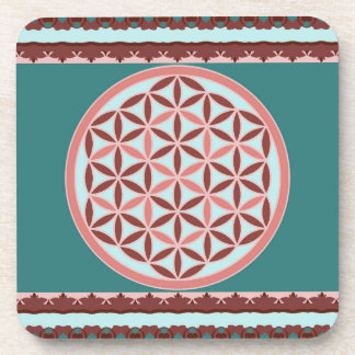 Porta-copo "Flor de Vida - Harmonia Pastel e Terrosa"