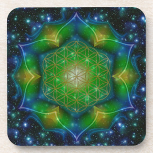 Porta-copo FLOR DO LIFE/Blume des Lebens Mandala V Quadrado