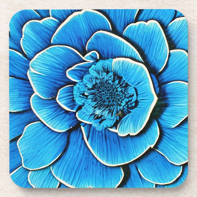 Porta-copo Flor Grande Azul Camellia (Frente)