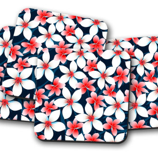 Porta-copo Flor Hibiscus Havaiana | Conjunto de Portas copos 