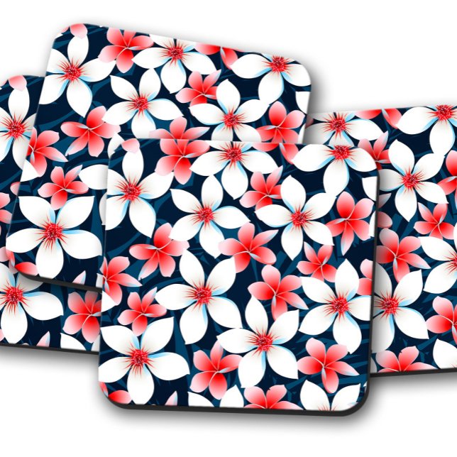 Porta-copo Flor Hibiscus Havaiana | Conjunto de Portas copos  (Criador carregado)