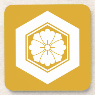 Porta-copo Flor quadrada com espadas em torto