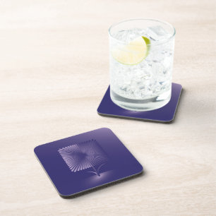 Porta-copo Flor quadrada violeta