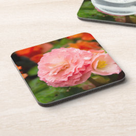 Porta-copo Flor rosa delicada após a chuva