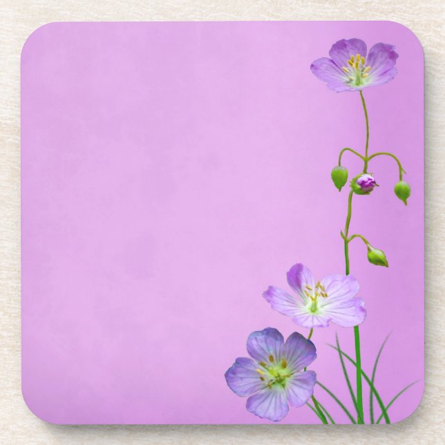 Porta-copo Flor selvagem roxo em roxo (Frente)