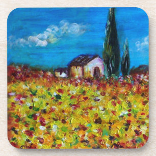 Porta-copo FLORA NA TOSCANA/ Campos de Flores, Papoulas