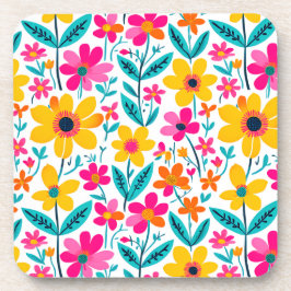 Porta-copo Florais Ousados Pintados à Mão
