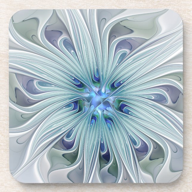 Porta-copo Floral Beauty Abstrato Modern Blue Pastel Flower (Frente)
