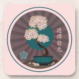 Porta-copo Floral bonsai "Escolha brilhar" arte asiática