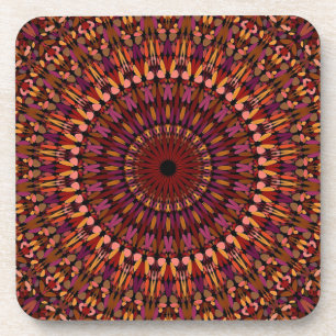Porta-copo Floral Brown Mandala Design- 48566