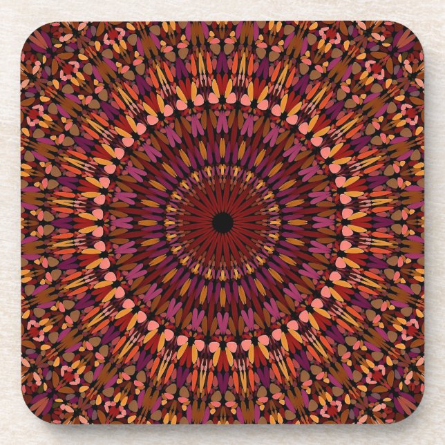 Porta-copo Floral Brown Mandala Design- 48566 (Frente)