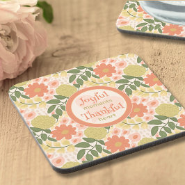 Porta-copo Floral Coaster Set – Gratitude-Inspired Home Decor