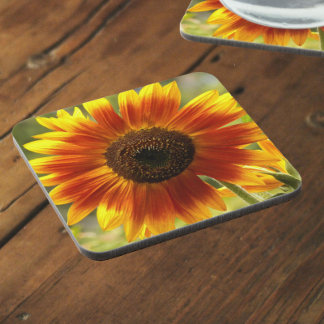 Porta-copo Floral de girassol amarelo e bronze