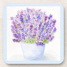 Porta-copo Floral de Lavanda de aquarela com pintura manual
