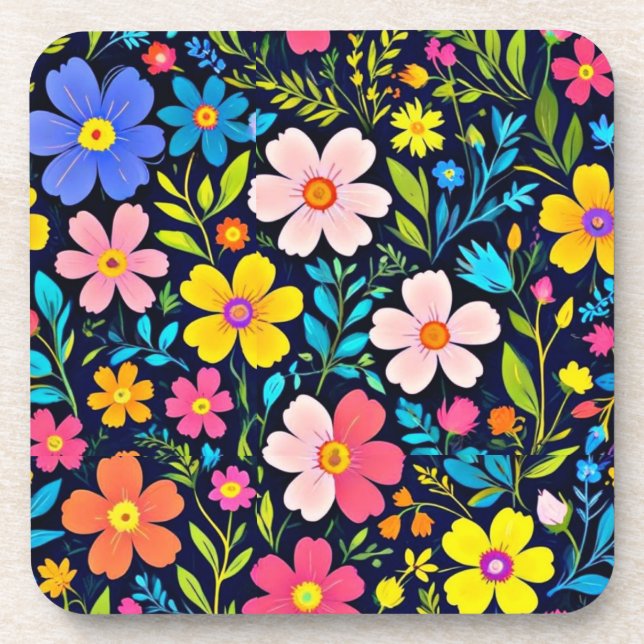 Porta-copo Floral Digital Painting Flowers Pattern-38875 (Frente)