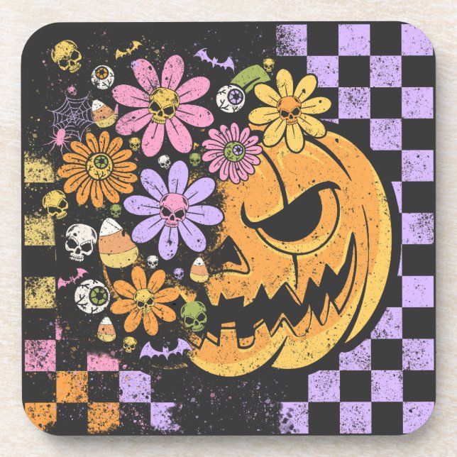 Porta-copo Floral Fall Pumpkin Halloween (Frente)