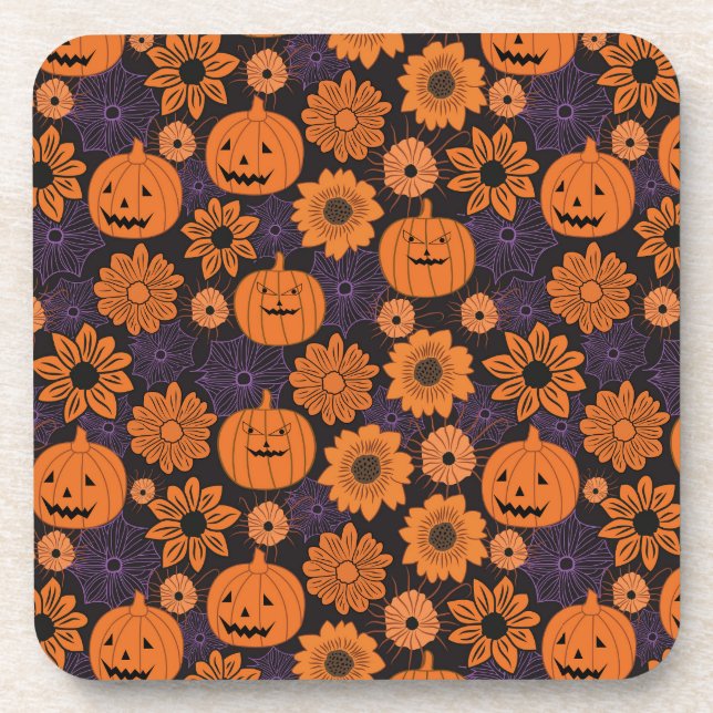 Porta-copo Floral Halloween (Frente)
