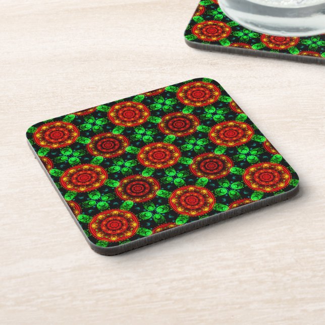 Porta-copo Floral Modern Boho Elegant Abstract Pattern #504 (Left Side)