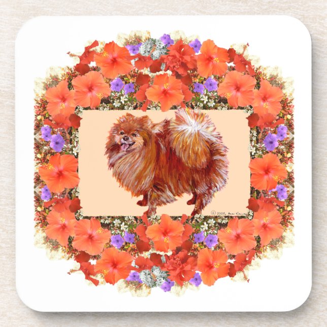 Porta-copo Floral Pomerânia (Frente)