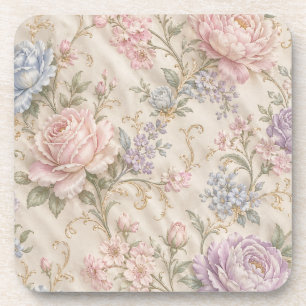 Porta-copo Floral Rosa Peônia Rosa Chic Desgastado Vintage