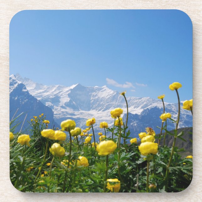Porta-copo Flores | Alpes suíços Eiger Monch (Frente)