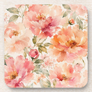 Porta-copo Flores Aquecedoras Românticas de Verão em Aquarela