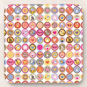 Porta-copo flores bonitos, pássaros, teste padrão dos