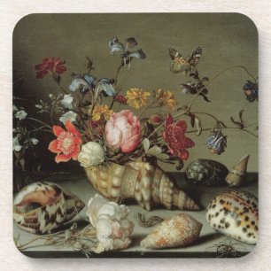 Porta-copo Flores, conchas e insetos Balthasar van der Ast