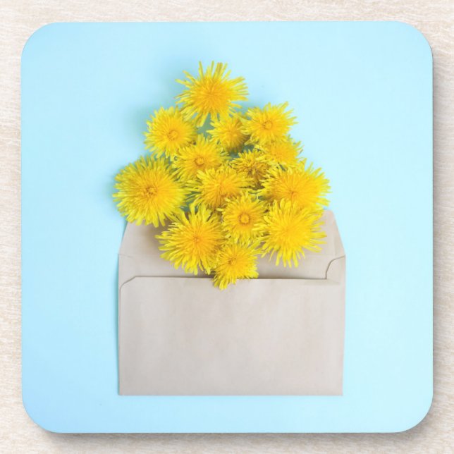 Porta-copo Flores | Dandelões no envelope (Frente)