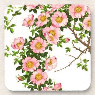 Porta-copo Flores de cerejeira japonesas, rosa e ouro do