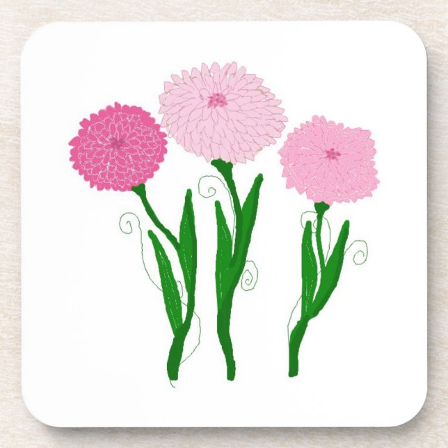 Porta-copo Flores de Crisântemo Rosa (Frente)