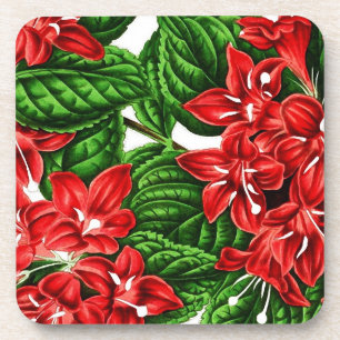 Porta-copo Flores de gengibre vermelho, impressão de colheit