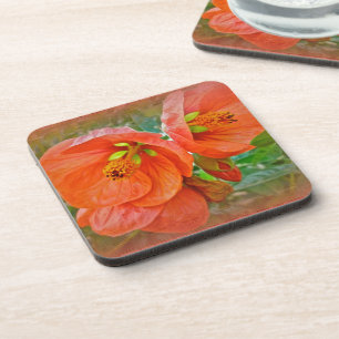 Porta-copo Flores de Hibisco Laranja