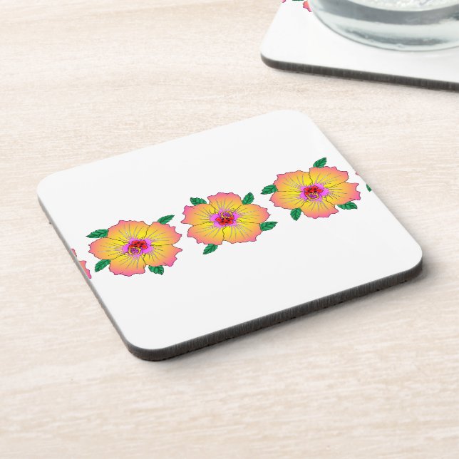 Porta-copo Flores de Hibiscus Havaianos (Left Side)