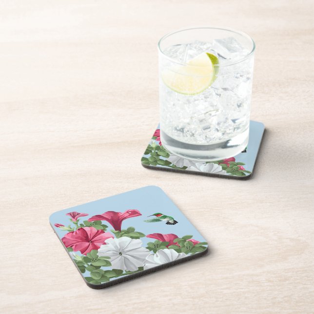 Porta-copo Flores de Hummingbird e Petunia (Lado Direito)