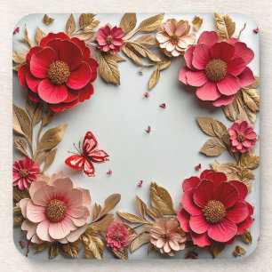 Porta-copo Flores de papel artístico