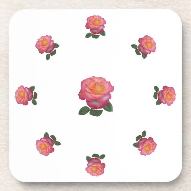 Porta-copo Flores de Rosa Rosa (Frente)