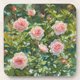 Porta-copo Flores do Jardim de Rosas Rosa Claro