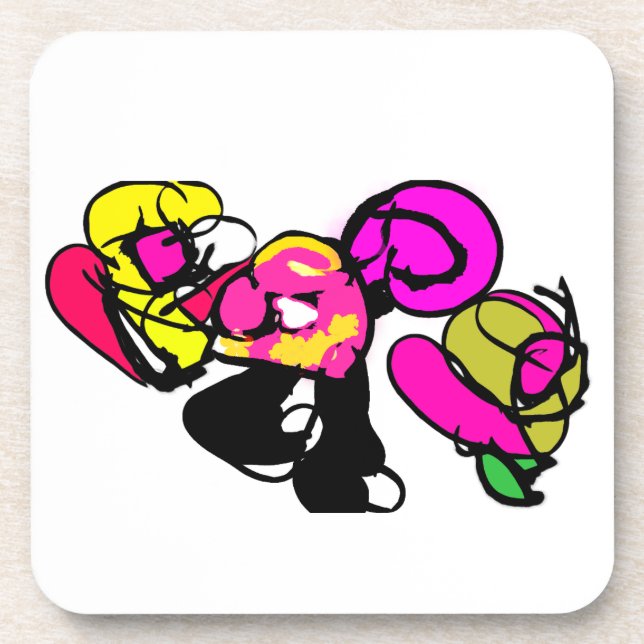 Porta-copo Flores e alegria rosadas (Frente)