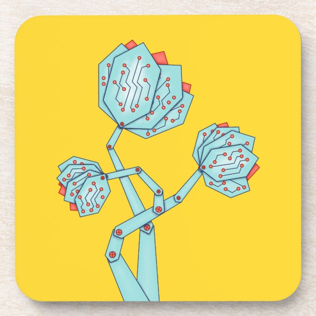 Porta-copo Flores Eletrônicas Mulheres no STEM (Frente)