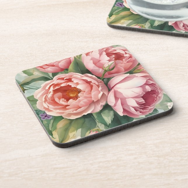 Porta-copo Flores Grandes Rosa Antigo (Left Side)