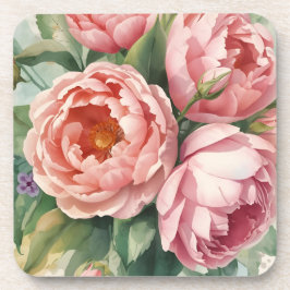 Porta-copo Flores Grandes Rosa Antigo