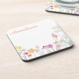 Porta-copo Flores legal, incríveis, cor-de-rosa com o seu nom