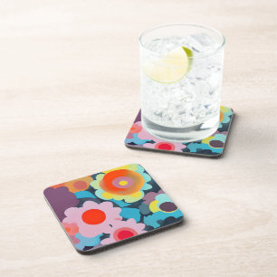 Porta-copo Flores mod retro