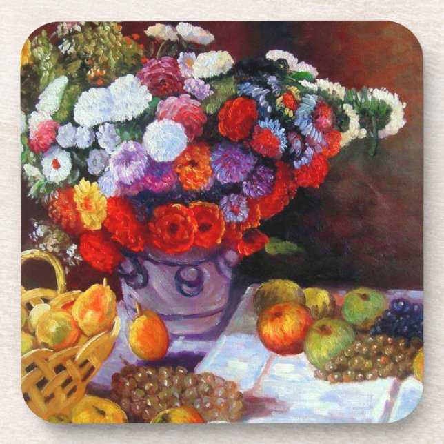 Porta-copo Flores Monet e Frutas (Frente)