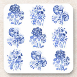 Porta-copo Flores monocromáticas em azul de Delft