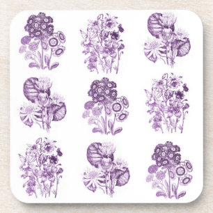 Porta-copo Flores monocromáticas em roxo