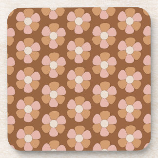 Porta-copo Flores Neutrais Marrons na década de 70