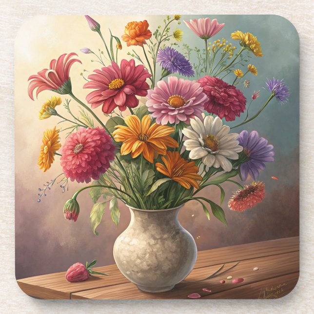 Porta-copo Flores no vaso (Frente)